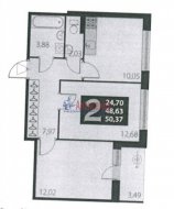 2-комнатная квартира (48м2) на продажу по адресу Матисова канала наб., 5— фото 17 из 18
