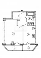 1-комнатная квартира (46м2) на продажу по адресу Комендантский просп.— фото 2 из 5