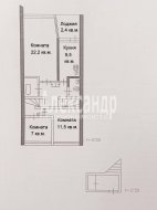 3-комнатная квартира (73м2) на продажу по адресу Выборг г., Кутузова бул., 11— фото 17 из 21