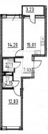 2-комнатная квартира (56м2) на продажу по адресу Новосаратовка дер., Первых ул., 2— фото 2 из 7