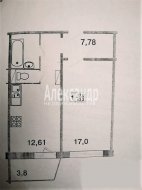 1-комнатная квартира (42м2) на продажу по адресу Просвещения просп., 30— фото 13 из 15