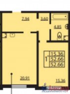1-комнатная квартира (53м2) на продажу по адресу Кушелевская дор., 3— фото 5 из 19