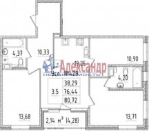 3-комнатная квартира (80м2) на продажу по адресу Вазаский пер., 3— фото 4 из 8