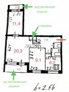 3-комнатная квартира (58м2) на продажу по адресу Евдокима Огнева ул., 14— фото 7 из 14