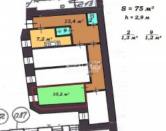 Комната в 4-комнатной квартире (75м2) на продажу по адресу Малая Посадская ул., 16— фото 2 из 11