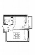 1-комнатная квартира (25м2) на продажу по адресу Мурино г., Воронцовский бул., 21— фото 4 из 19