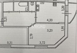 1-комнатная квартира (46м2) на продажу по адресу Сертолово г., Ветеранов ул., 8— фото 13 из 14