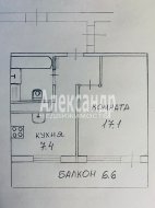 1-комнатная квартира (31м2) на продажу по адресу Наличная ул., 36— фото 21 из 22
