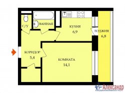 1-комнатная квартира (32м2) на продажу по адресу Пулковское шос., 13— фото 19 из 20