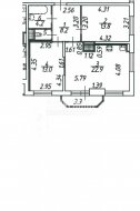 3-комнатная квартира (64м2) на продажу по адресу Мурино г., Екатерининская ул., 8— фото 23 из 24