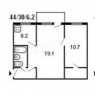 2-комнатная квартира (44м2) на продажу по адресу Науки просп., 20— фото 8 из 9