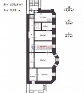 5-комнатная квартира (110м2) на продажу по адресу Большой П.С. просп., 104— фото 18 из 19