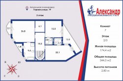 7-комнатная квартира (344м2) на продажу по адресу Горная ул., 19— фото 14 из 19