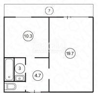 1-комнатная квартира (38м2) на продажу по адресу Коллонтай ул., 30— фото 20 из 21