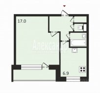 1-комнатная квартира (32м2) на продажу по адресу Художников пр., 2— фото 10 из 11