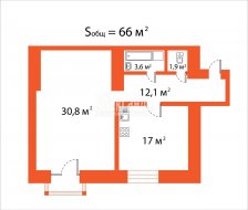 1-комнатная квартира (66м2) на продажу по адресу Ивангород г., Текстильщиков ул., 8— фото 2 из 10