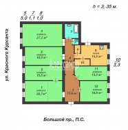 6-комнатная квартира (160м2) на продажу по адресу Большой П.С. просп., 16/1— фото 22 из 27