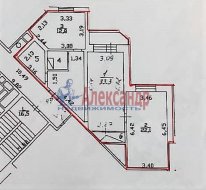 2-комнатная квартира (77м2) на продажу по адресу Коломяжский просп., 20— фото 3 из 18