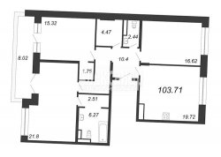 4-комнатная квартира (104м2) на продажу по адресу Плесецкая ул., 6— фото 13 из 14