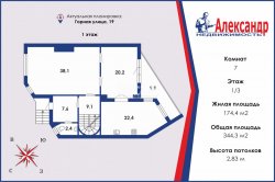 7-комнатная квартира (344м2) на продажу по адресу Горная ул., 19— фото 13 из 19
