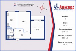 2-комнатная квартира (55м2) на продажу по адресу Хошимина ул., 7— фото 6 из 7
