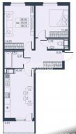 2-комнатная квартира (57м2) на продажу по адресу Мурино г., Ручьевский просп., 3— фото 7 из 8