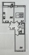 2-комнатная квартира (52м2) на продажу по адресу Мурино г., Шоссе в Лаврики ул., 59— фото 8 из 9