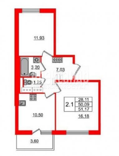 2-комнатная квартира (50м2) на продажу по адресу Верхне-Каменская ул., 9— фото 1 из 8