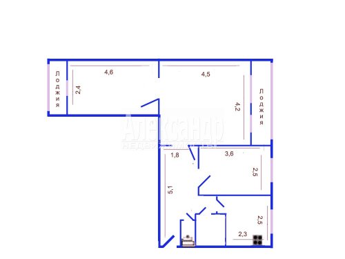 3-комнатная квартира (57м2) на продажу по адресу Коллонтай ул., 47— фото 1 из 8