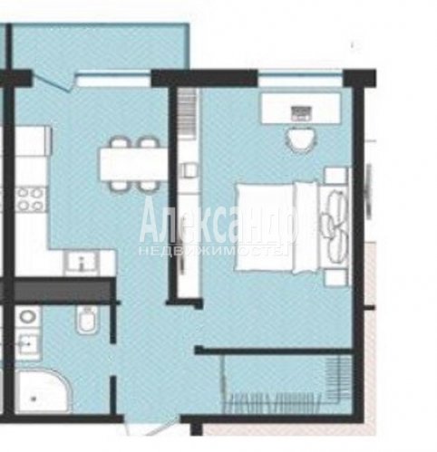 1-комнатная квартира (41м2) на продажу по адресу Касимово дер., Цветочная ул., 3— фото 1 из 9